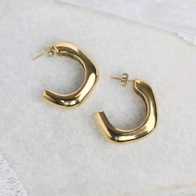 Classic Stud Earrings For Timeless Appeal-Square Hoop Earrings