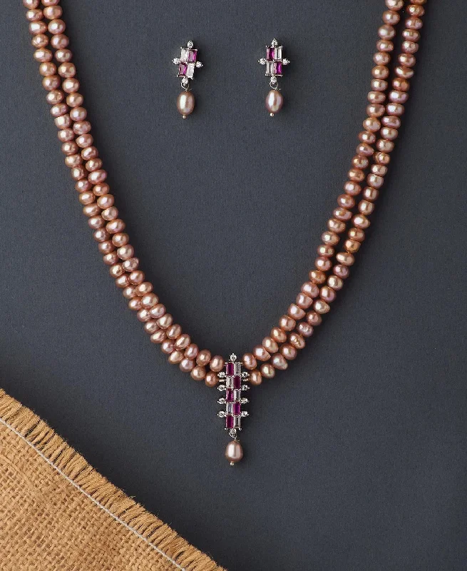 Trendy Real Pearl Necklace Set