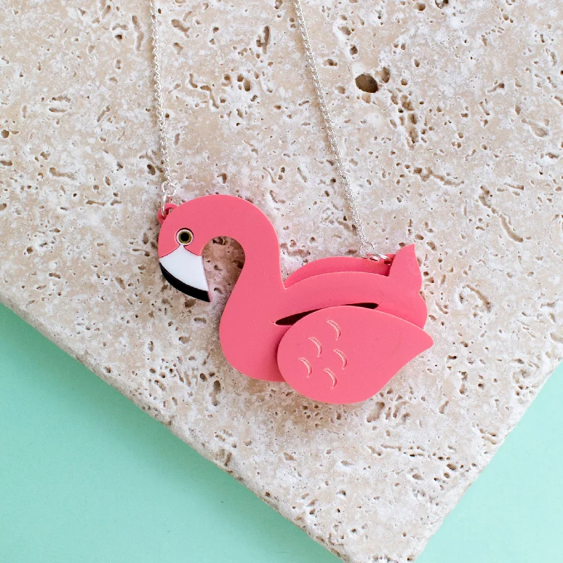 Flamingo Pool Float Necklace