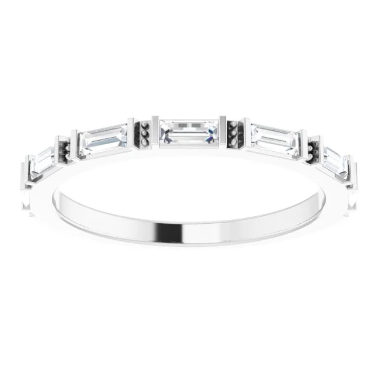 Unique Stackable Engagement Rings For Layered Looks-14K White 3/8 CTW Lab-Grown Diamond Anniversary Band