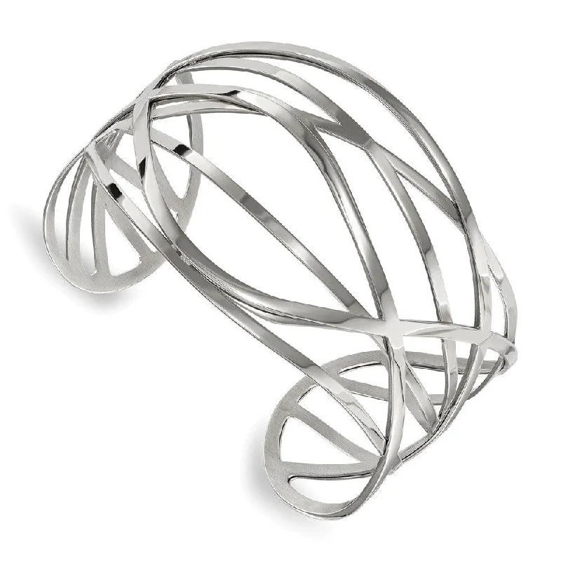 Classic Bangle Sets For Stylish Layered Looks-Stainless Steel Polished Cuff Bangle