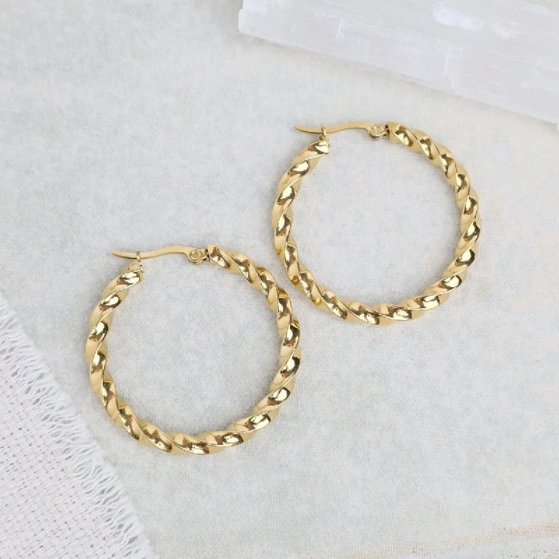 Trendy Gold Earrings For Special Days-The Ancient Hoop Earrings