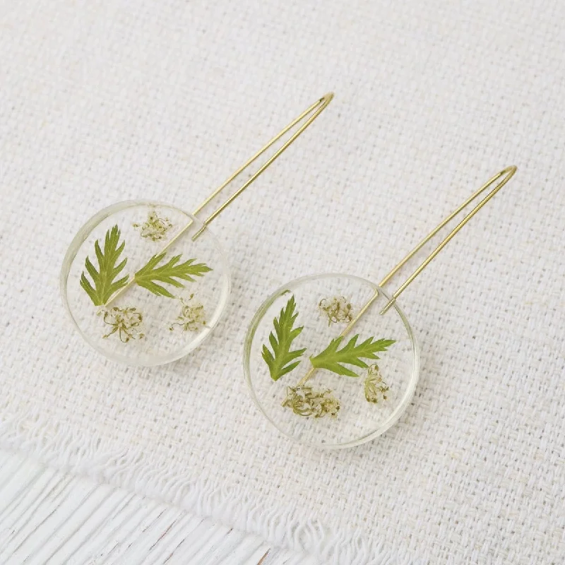 Trendy Silver Earrings For Stylish Women-Botanical Small May Birthday Full Moon Earrings