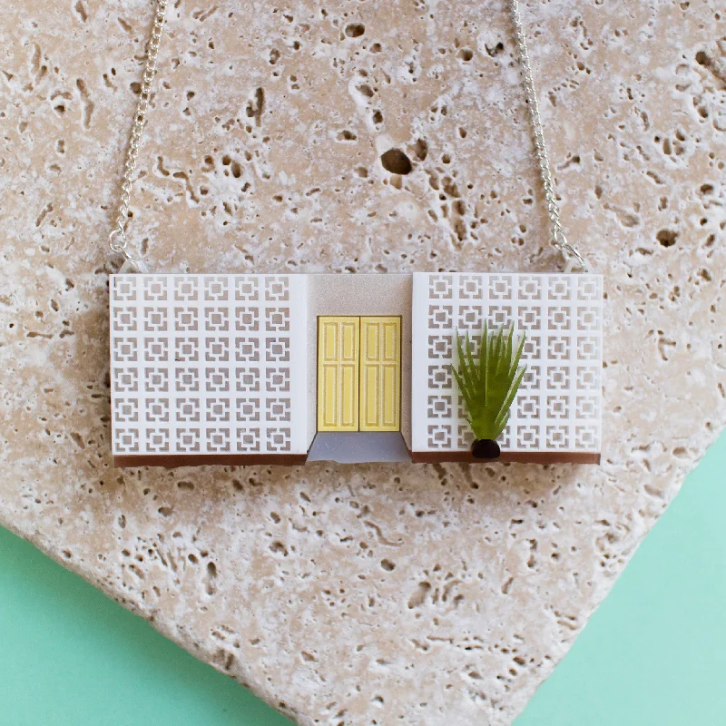 Palm Springs Mid-Century Block Wall Necklace