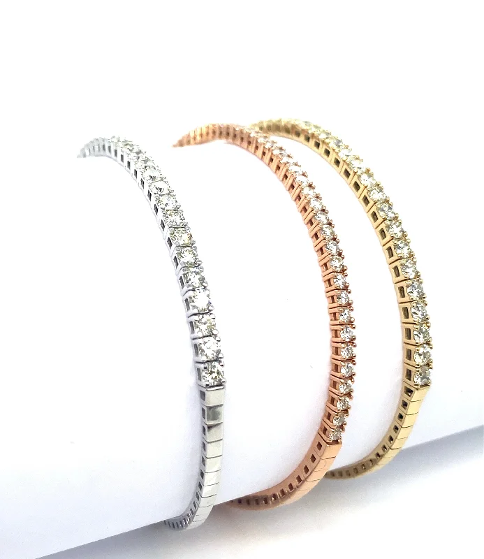 Luxurious Diamond Bangles For Special Occasions-2.5CT Flexible Diamond Tennis Bangle