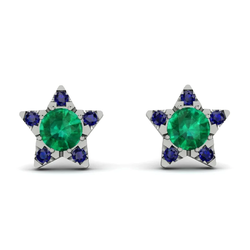 Affordable Gemstone Earrings For Everyday Glam-Star Halo Emerald Earrings - Zelda No. 66