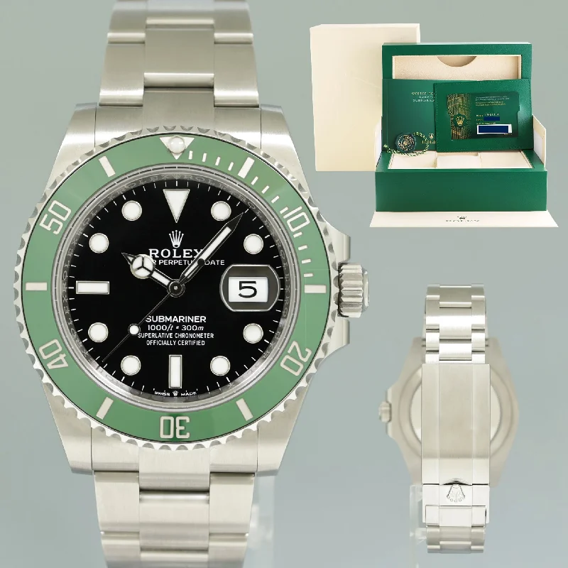 Stylish Women’s Watches With Gemstone Details-JAN 2025 NEW PAPERS Rolex Submariner 41mm GREEN KERMIT MK2 126610LV Watch Box