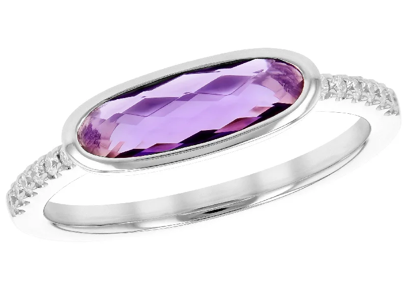 Elegant Gold Wedding Rings For Classic Fashion-Purple Amethyst Ring