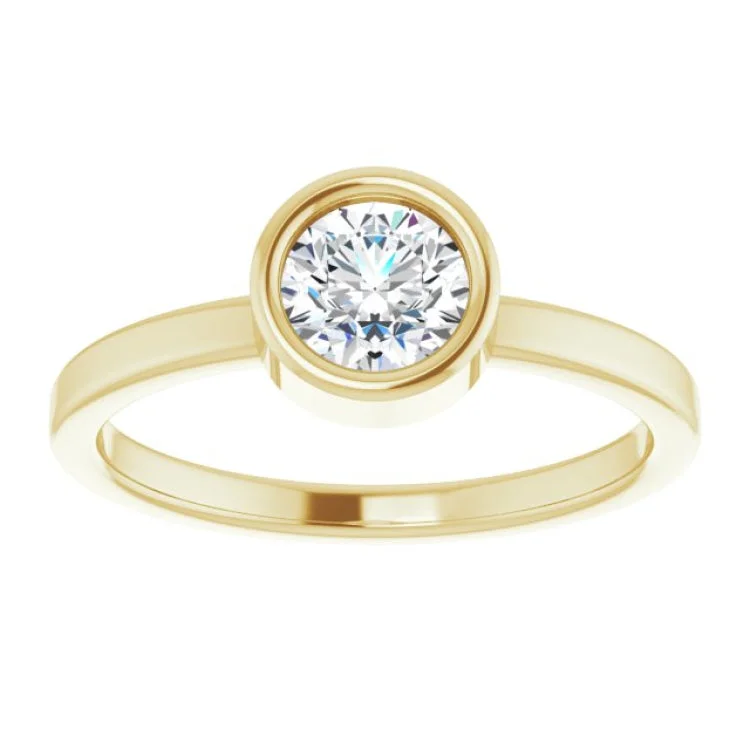 Timeless Wedding Rings For Memorable Moments-14K Yellow 5.5 mm Natural White Sapphire Ring