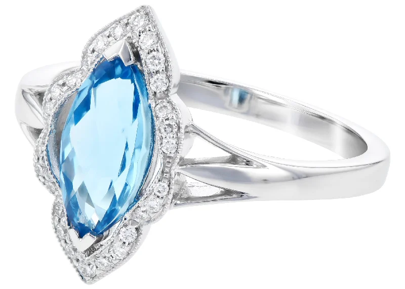 Luxury Gemstone Wedding Rings For Special Occasions-Blue Topaz Ring