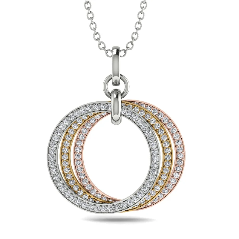 Three Circle Necklace With Diamond - Octavia No. 16