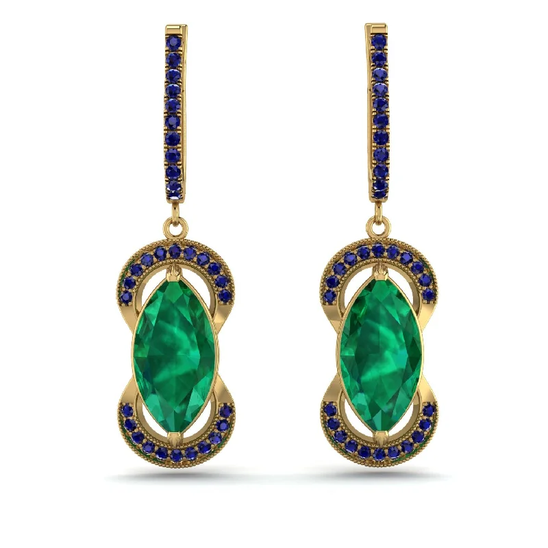 Stunning Pearl Earrings For Night Glam-Marquise Vintage Emerald Earrings - Marley No. 64