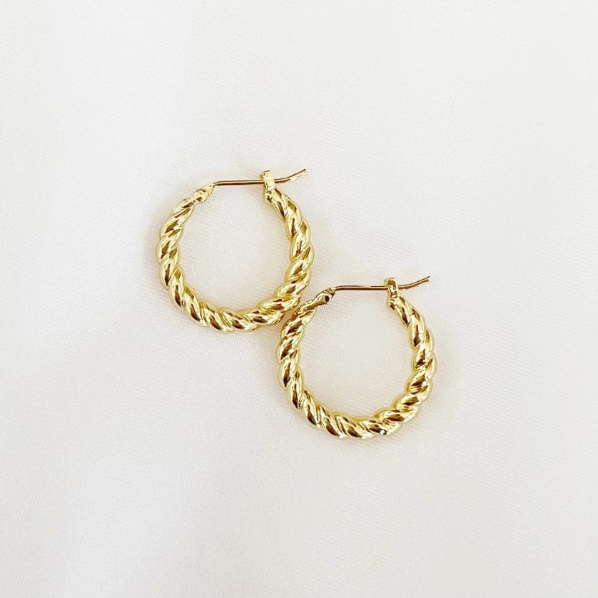 Unique Silver Earrings For Creative Style-Day Break Braided Hoops Earrings Gold Filled