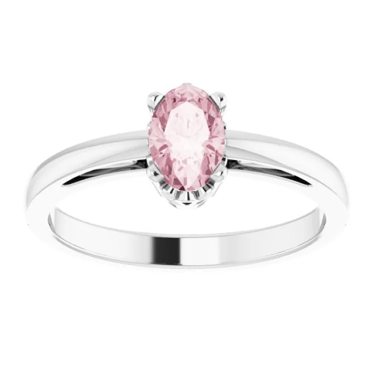 Stunning Opal Rings For Elegant Appeal-14K White Natural Pink Morganite Ring