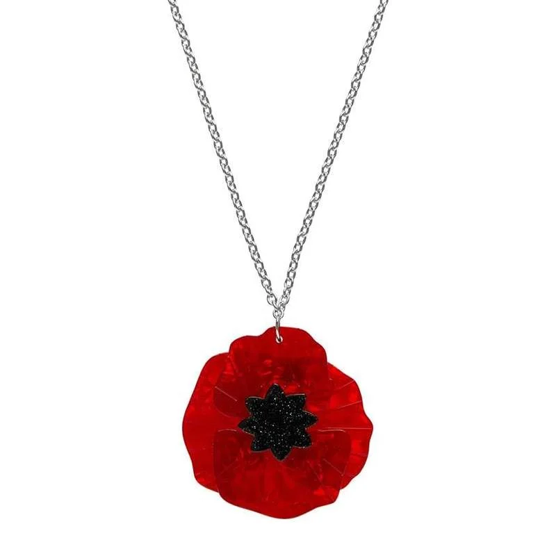 Erstwilder - Poppy Field Pendant Necklace (Red) - Remembrance (2021)