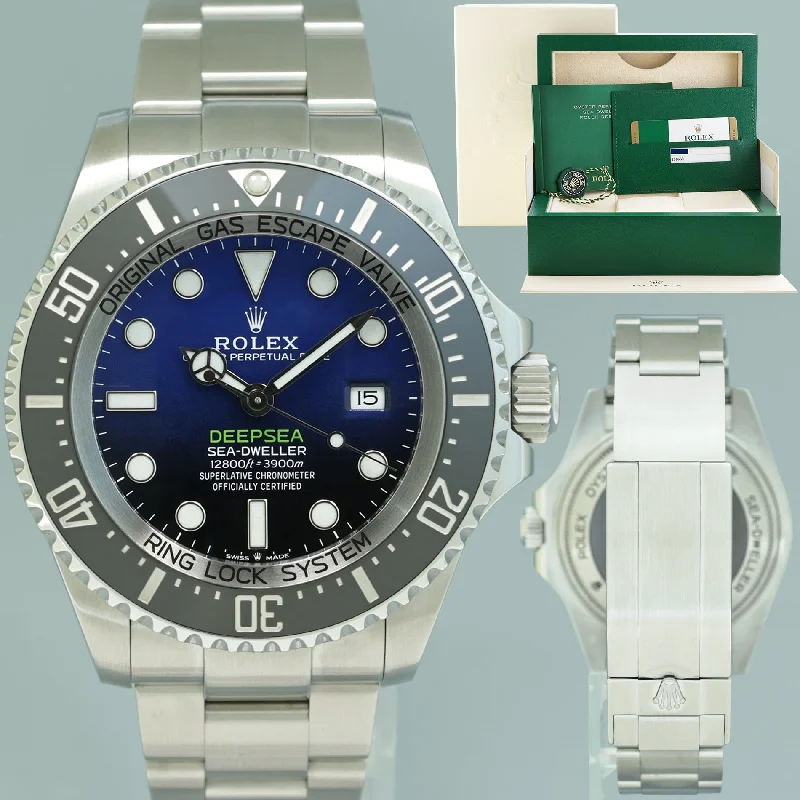 Classic Gold Watches For Timeless Glam-MINT PAPERS Rolex Sea-Dweller Deepsea James Cameron Blue 126660 44mm Watch Box