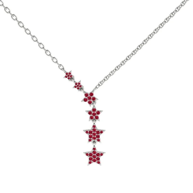 Gold Starry Night Necklace With Ruby - Blair No. 12