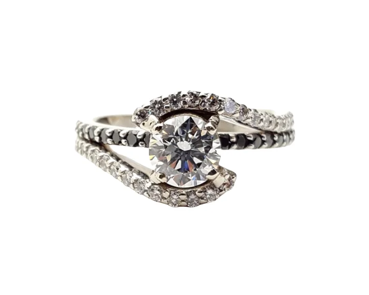 Timeless Gemstone Rings For Elegant Style-Ladies 14k White Gold Diamond Ring .75ct F/VVS2 GIA Cert Barkev Mounting