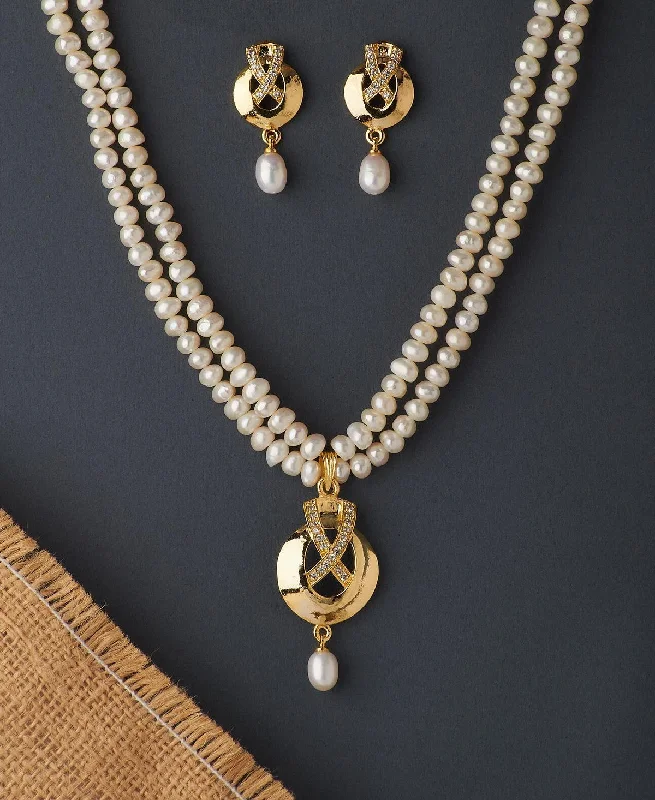 Trendy Real Pearl Necklace Set