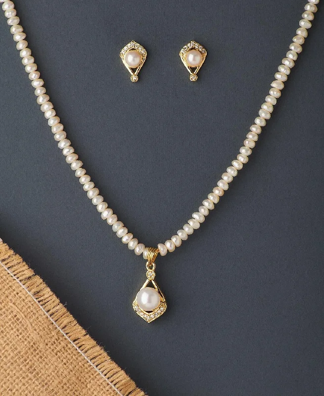 Trendy Real Pearl Necklace Set