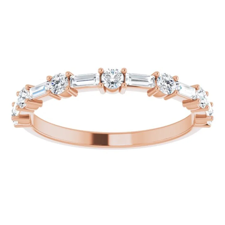 Simple Diamond Rings For Subtle Elegance-14K Rose 1/2 CTW Lab-Grown Diamond Anniversary Band