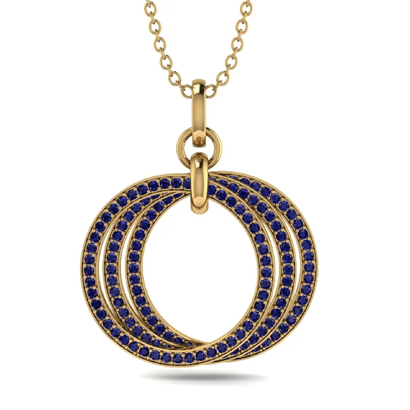 Three Circle Necklace With Sapphire - Octavia No. 13