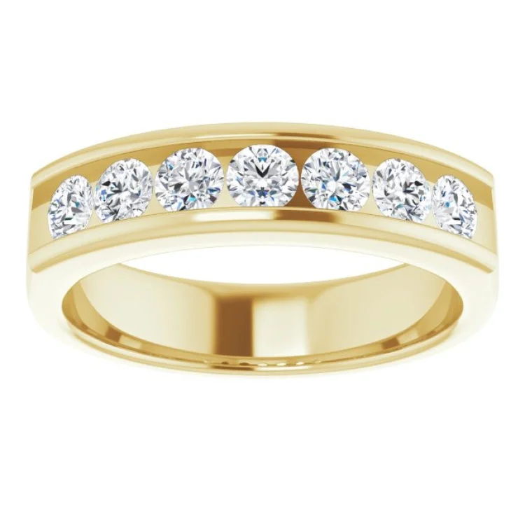 Luxury Gold Rings For Special Celebrations-14K Yellow 1 CTW Natural Diamond Band