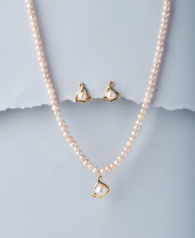 Trendy Real Pearl Necklace Set