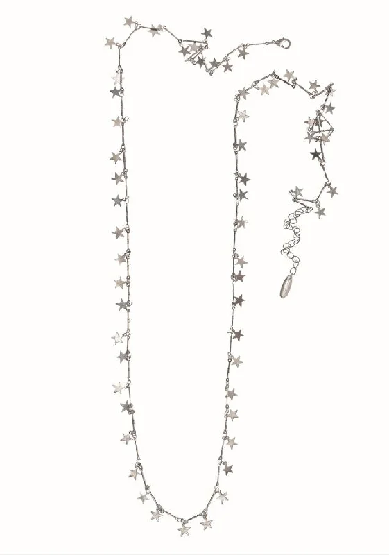 Hot Tomato A Galaxy of Charming Stars Necklace in Worn Silver