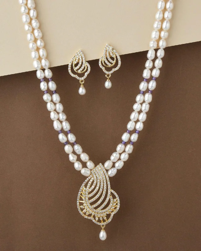 Trendy Real Pearl Necklace Set S23537