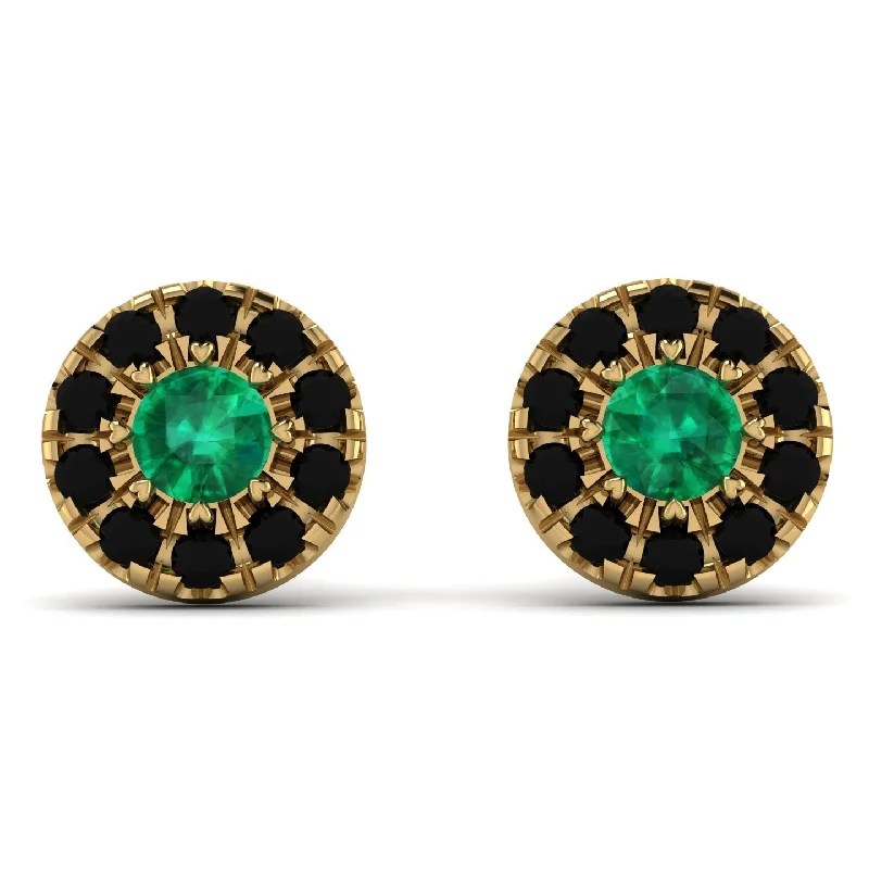 Trendy Earrings For Day-to-Night Fashion-Halo Emerald Earrings - Heaven No. 34