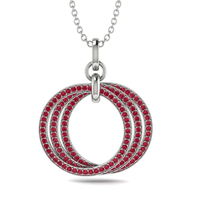 Three Circle Necklace With Ruby - Octavia No. 12