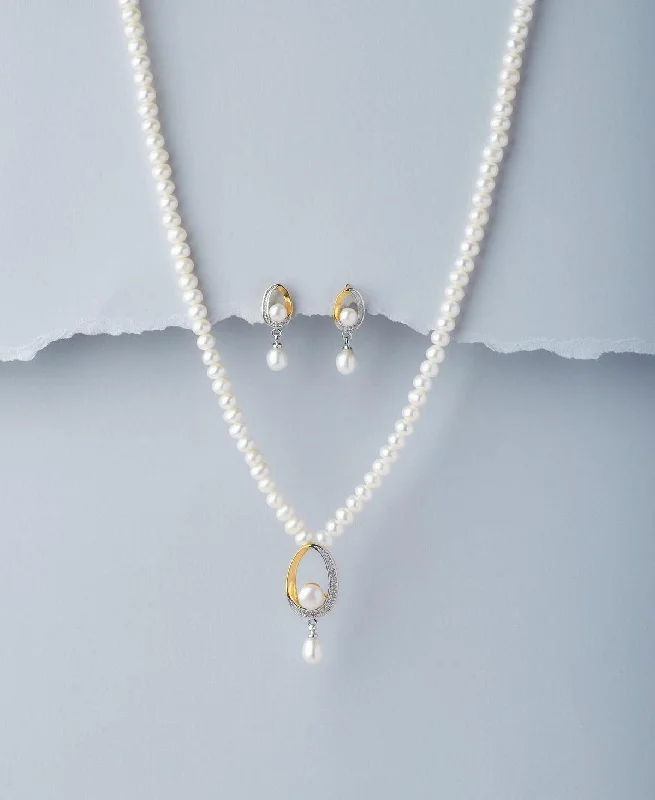 Trendy Real Pearl Necklace Set