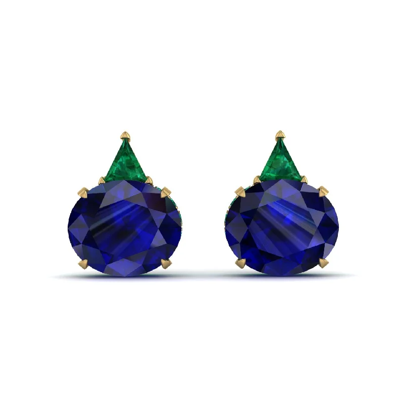 Elegant Drop Earrings For Special Events-Hidden Halo Sapphire Earrings - Rosalie No. 28