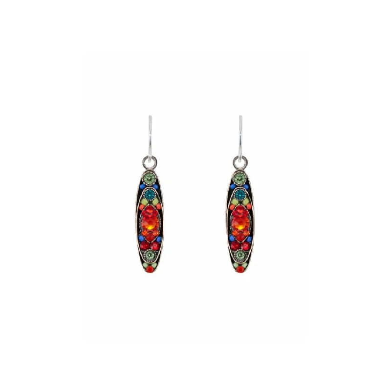 Personalized Stud Earrings For Custom Gifts-Multicolor Sparkle Long Oval Earrings