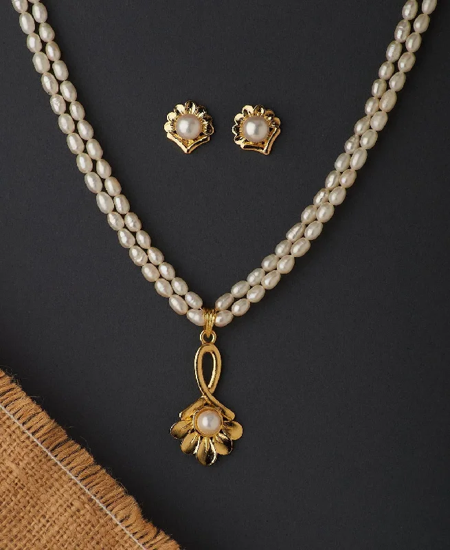 Trendy Real Pearl Necklace Set