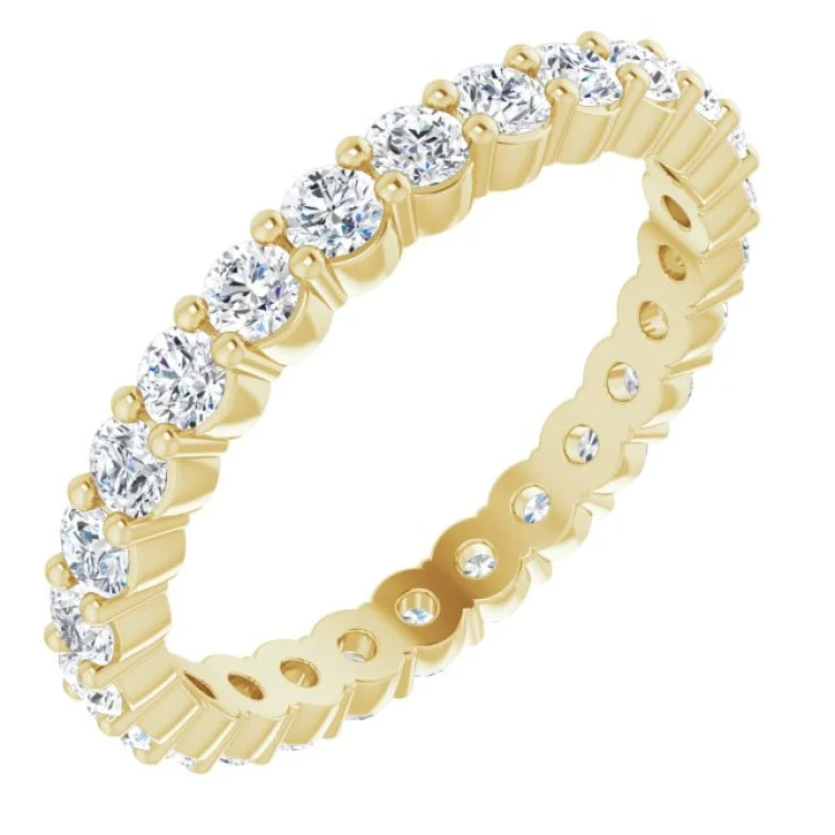 Sparkling Diamond Engagement Rings For Brides-14K Yellow 3/4 CTW Lab-Grown Diamond Eternity Band Size 7