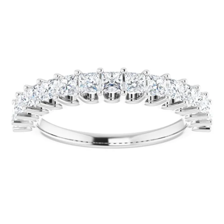 Stunning Gemstone Wedding Rings For Creative Brides-14K White 5/8 CTW Lab-Grown Diamond Anniversary Band