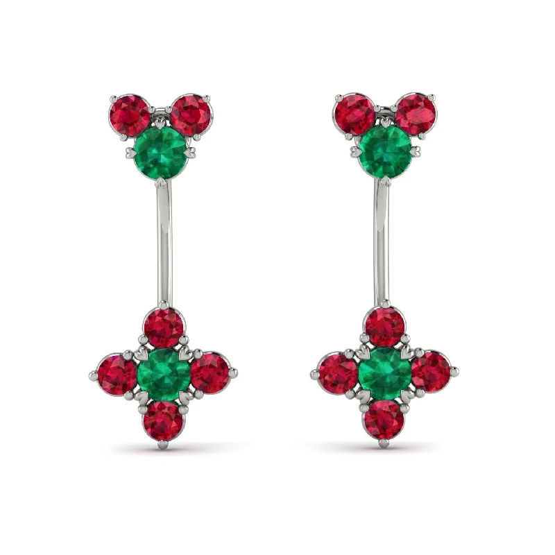 Artistic Drop Earrings For Bold Fashion-Hanging Emerald Compass Earrings - Brittany No. 51