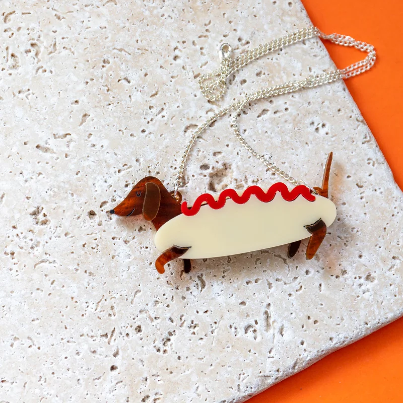 Dachshund Hot Dog Costume Necklace