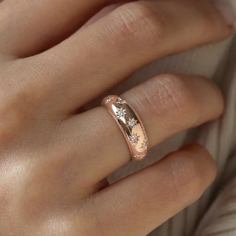 Luxury Wedding Bands For Stylish Brides-My Only One Rose Gold Plating Band