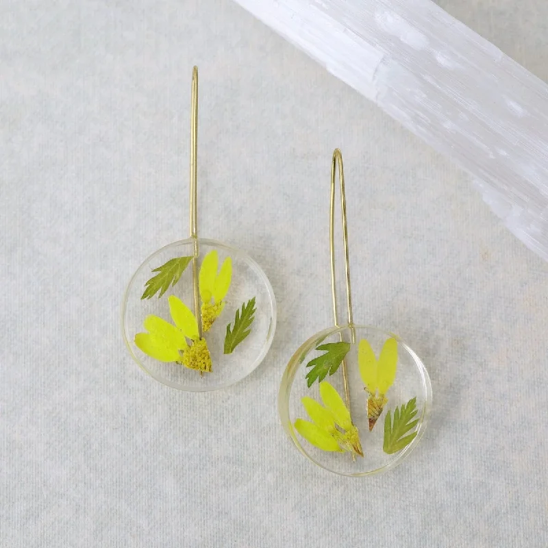 Unique Dangle Earrings For Vibrant Fashion-Botanical Small April Birthday Full Moon Earrings