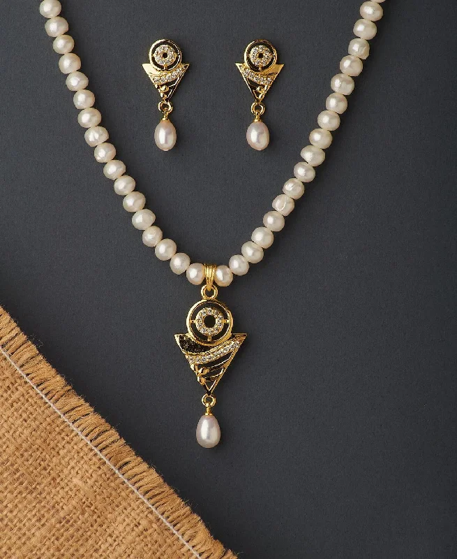 Trendy Real Pearl Necklace Set