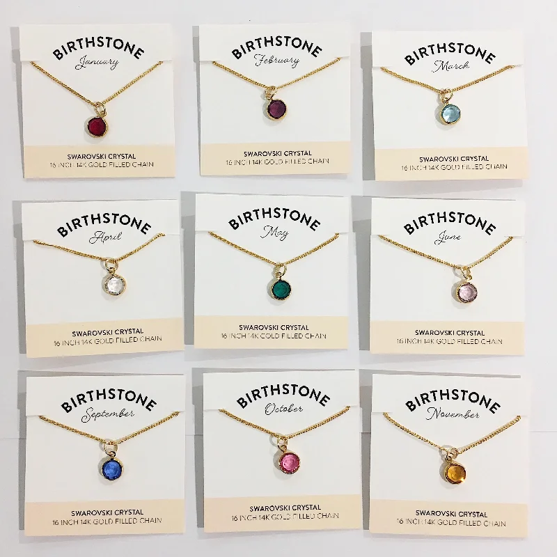 Bec Platt Designs Birthstone Necklaces - Gold Various