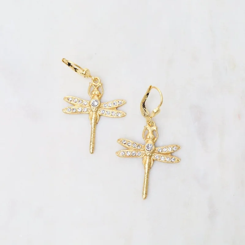 Silver Stud Earrings For Everyday Glam-Dragonfly Earrings