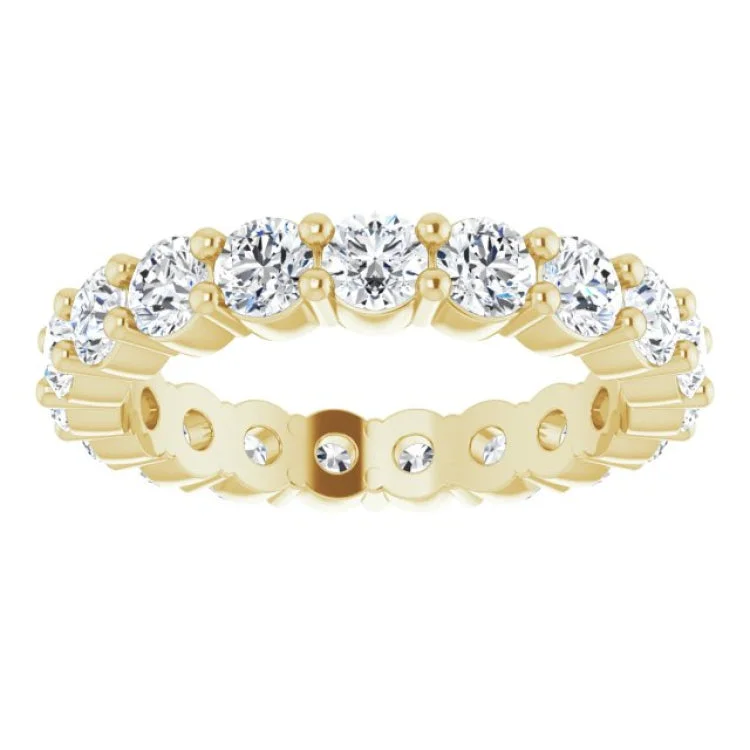 Classic Stackable Rings For Layered Fashion-18K Yellow 1 7/8 CTW Natural Diamond Eternity Band Size 7.5