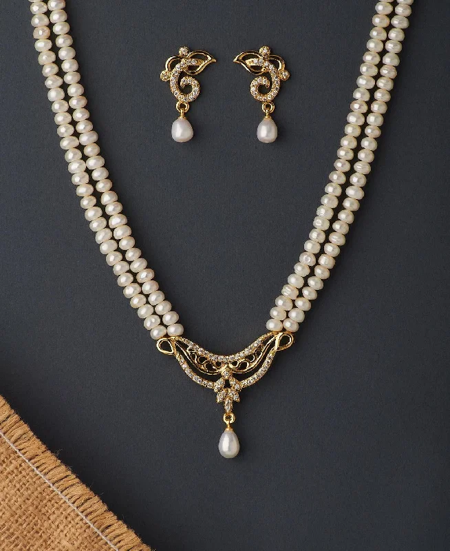 Trendy Real Pearl Necklace Set