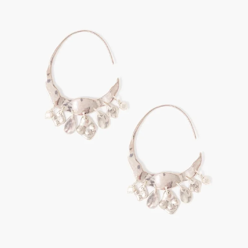 Stunning Earrings For Special Days-Silver Crescent Earrings