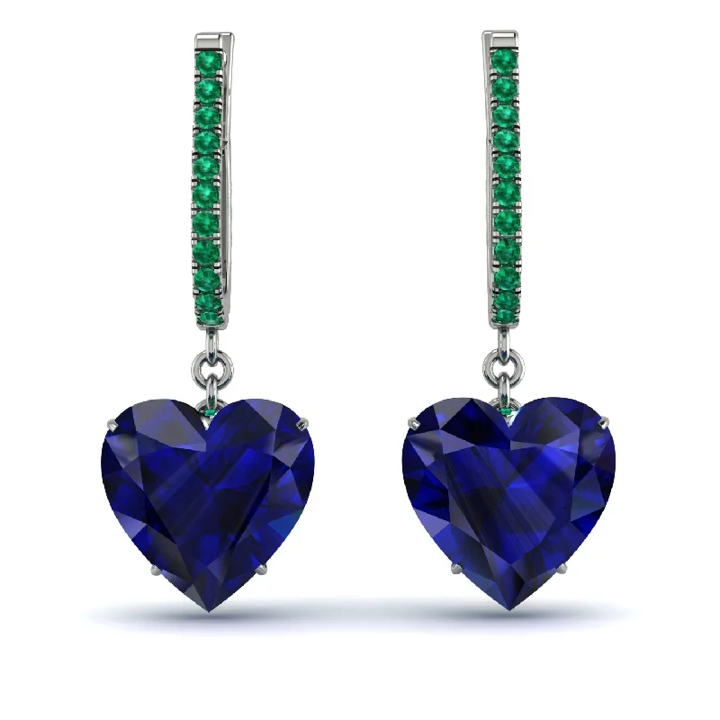 Beautiful Resin Earrings For Bold Looks-Heart Sapphire Earrings - Noelle No. 30