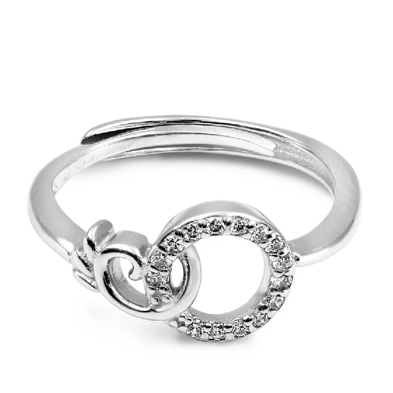 Custom Birthstone Engagement Rings For Personalized Gifts-Zarkan Love Knot Sterling Silver Ring